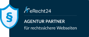 eRecht24 Agentur Partner Siegel dark horizontal large